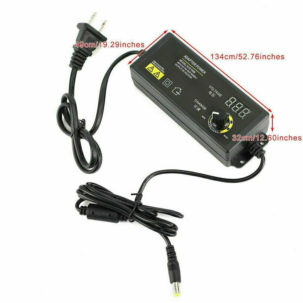 Adjustable Voltage Power Supply 3-24V w/ LCD Display AC / DC Switch Adapter US