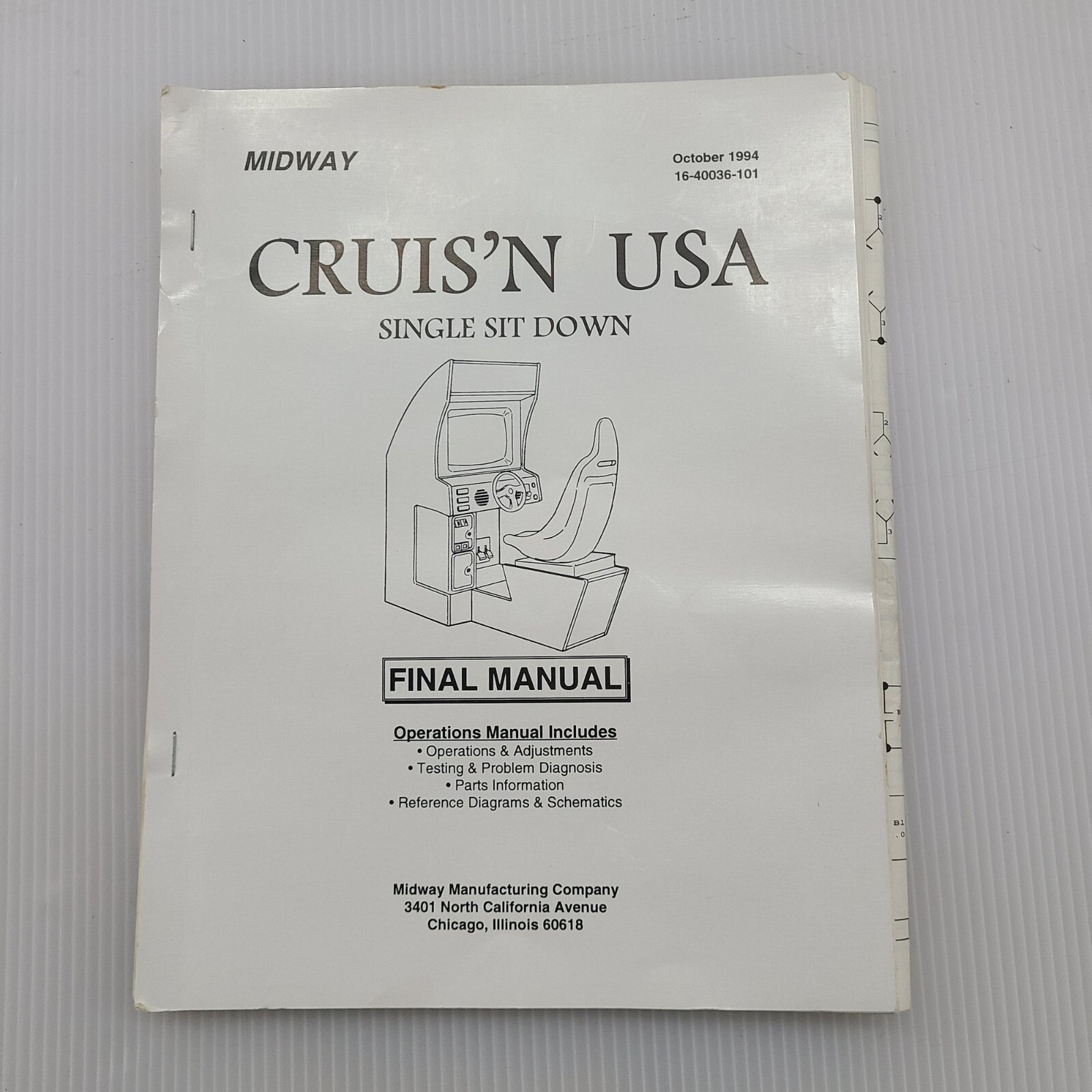 Cruis'n USA arcade owner's manual