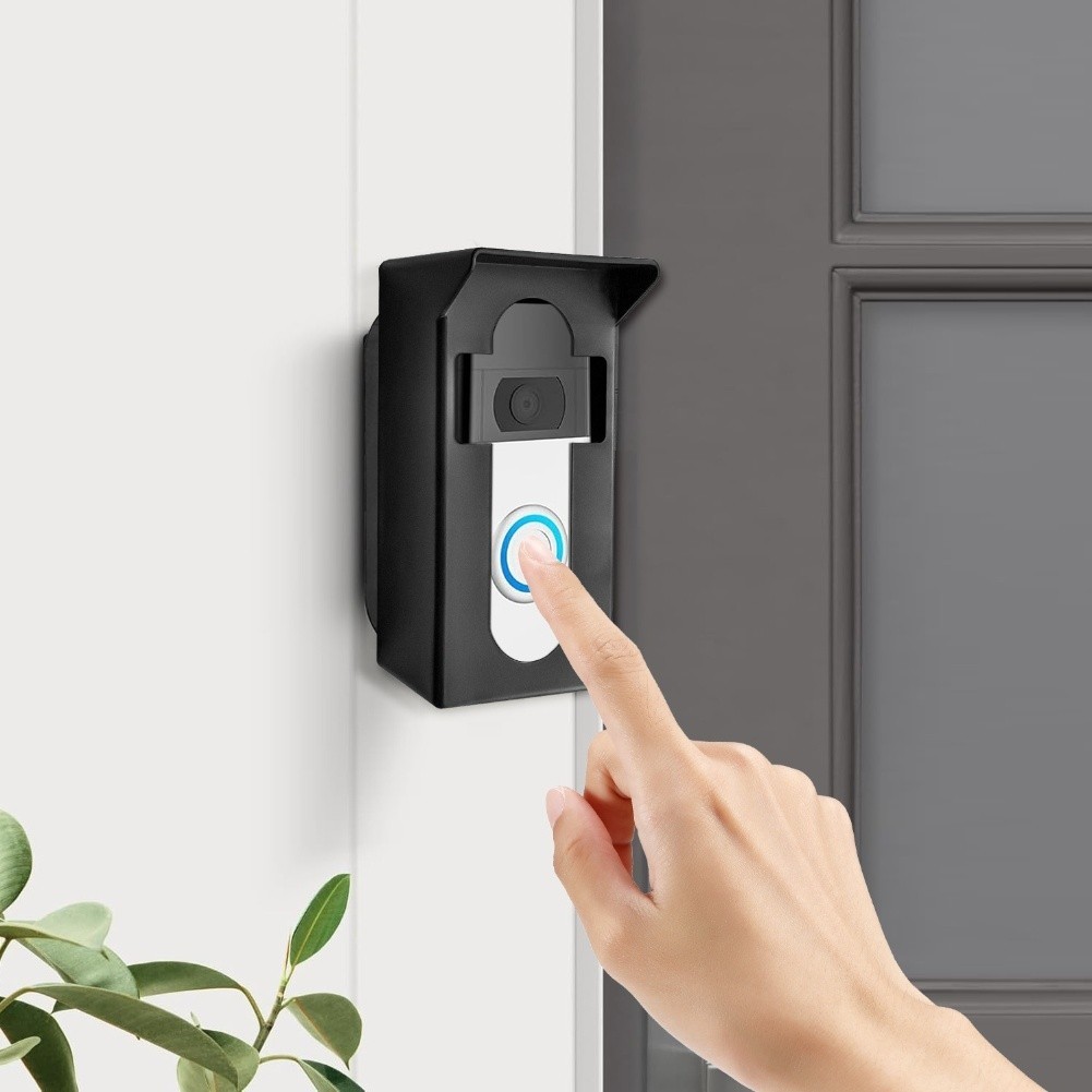 Compatible Adjustable Video Doorbell Bracket Fits Most Models Black Plastic