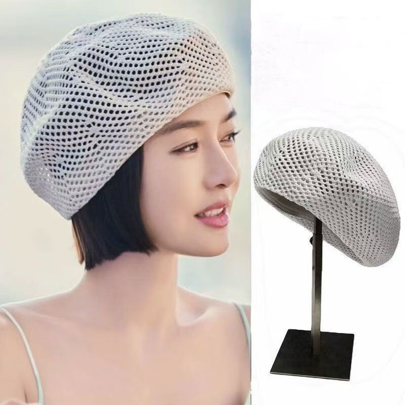 Summer Women Hollow Beret Breathable Hat Harajuku Girls Artist Hat