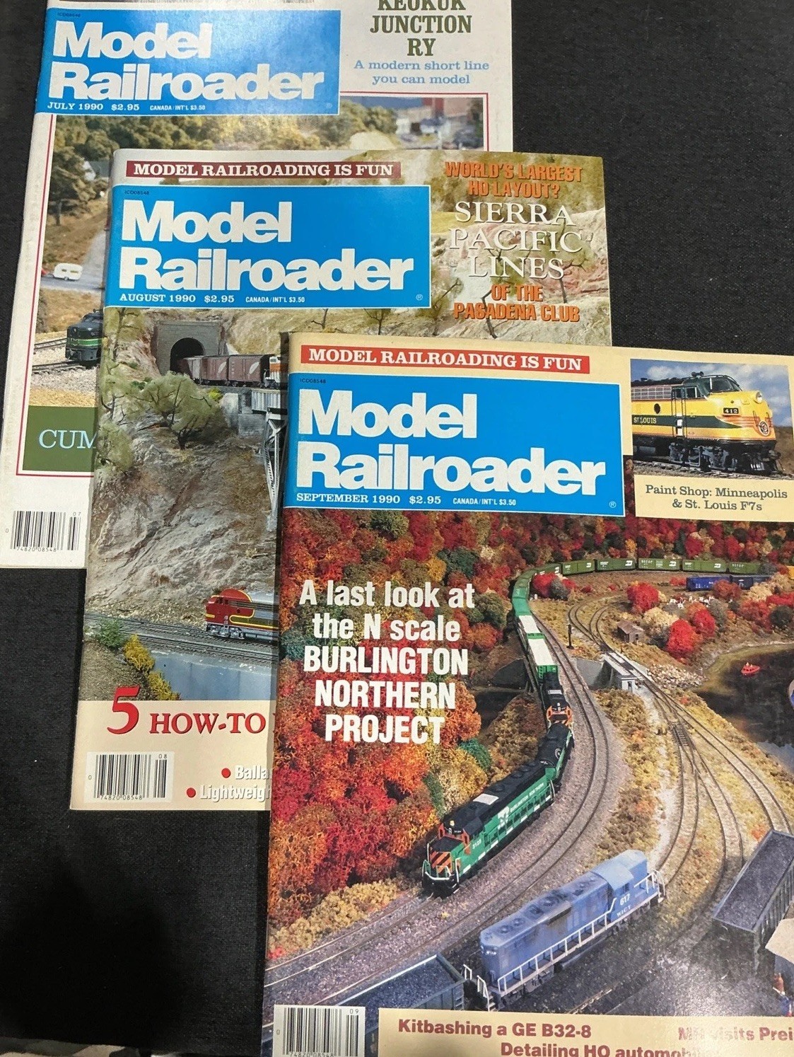 Model Railroader Magazine. 6 Issue Lot July- December 1990. Excellent Condition