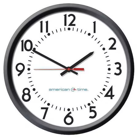 American Time U55baaa504 Clock, Black Case, 2" D X 13-1/4" W, 110V
