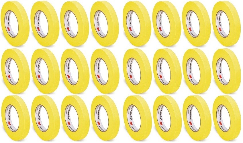 3M 06654 388N Automotive Refinish Tape 1.41" x 55m, Pack of 24, Yellow