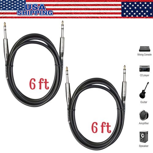 6ft NOISELESS Electric Guitar Bass Cable Pedal AMP Cord 1/4" USA KEYBOARD