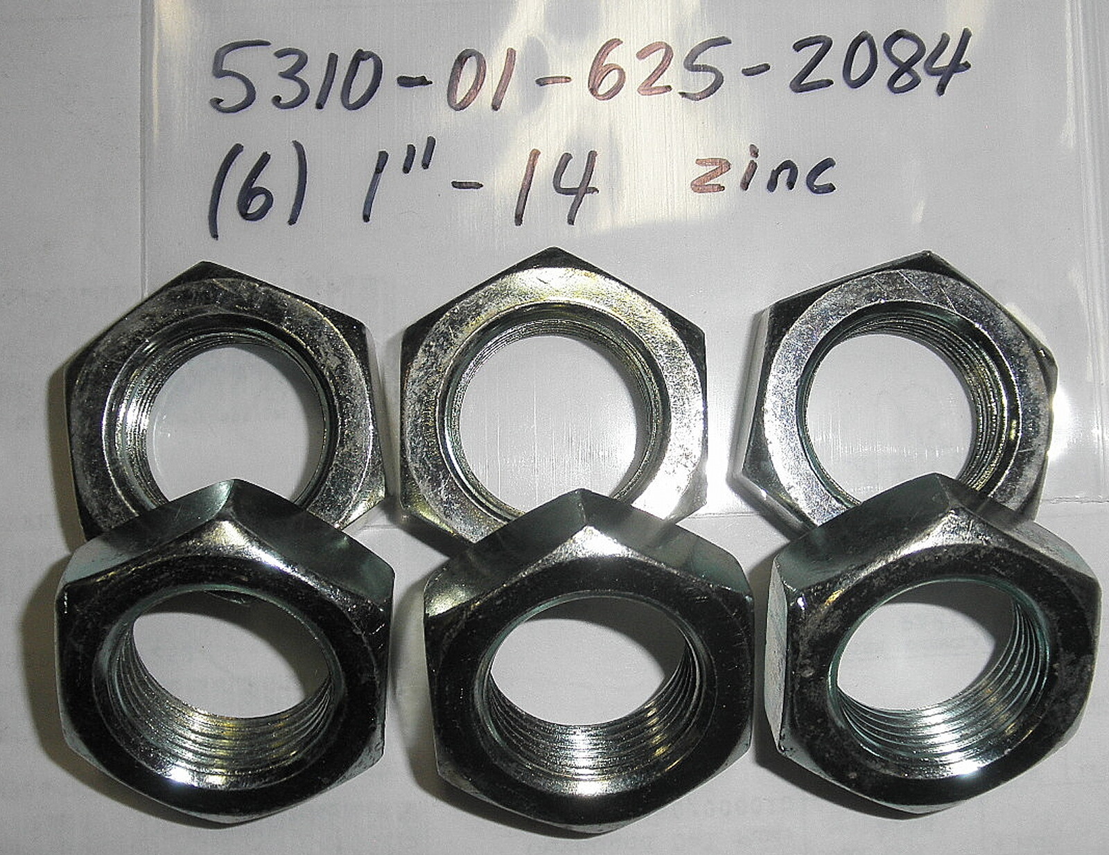 Qty. 6 1"-14 UNF Thin Hex Nut 5310-01-625-2084 AEN05FA00562WA9DG1