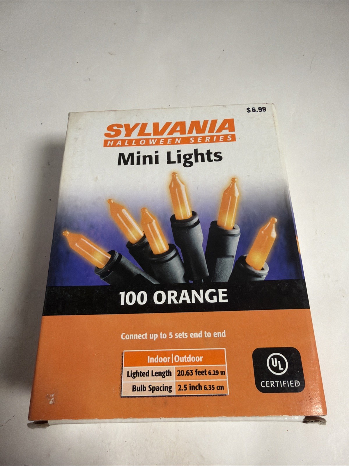 Sylvania 100 Count Orange Halloween Lights; Black Wire