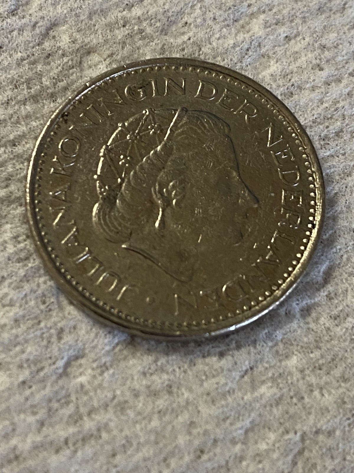 1977 Netherlands 1 Guilder Coin Circulated with Queen Juliana Koningin