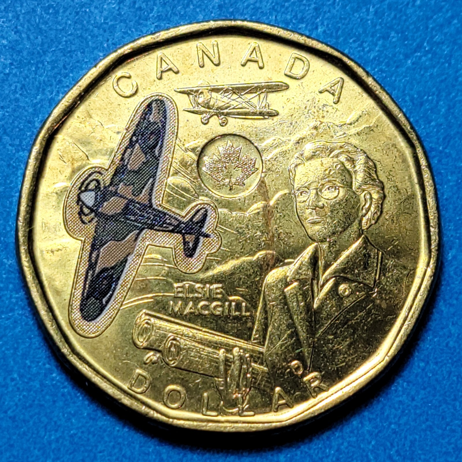 2023 ELSIE MACGILL CANADA Loonie One Dollar Coin with Colour Combined Ship