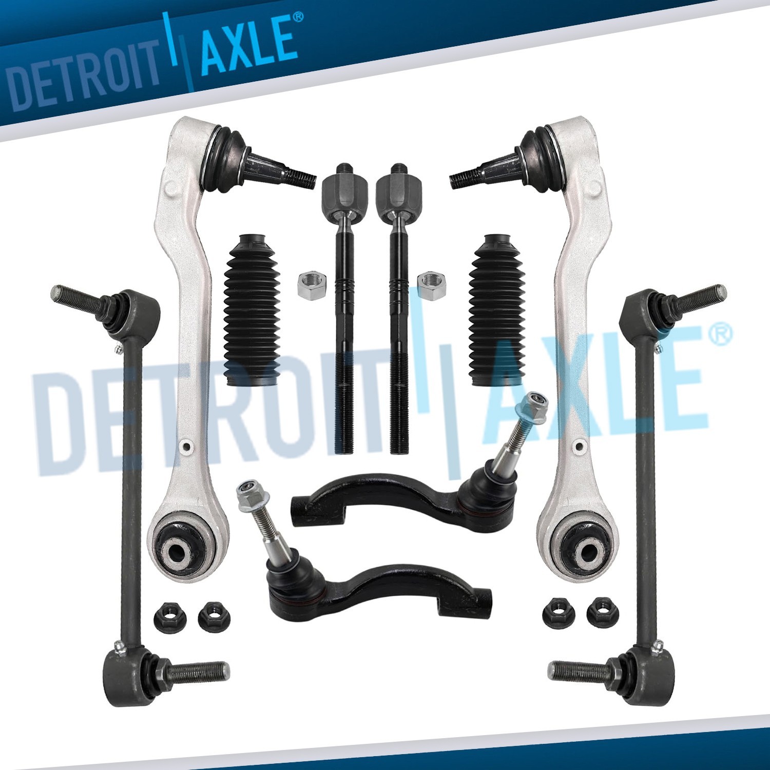 RWD Front Lower Rearward Control Arms Sway Bars Tie Rod for 2014-19 Cadillac CTS