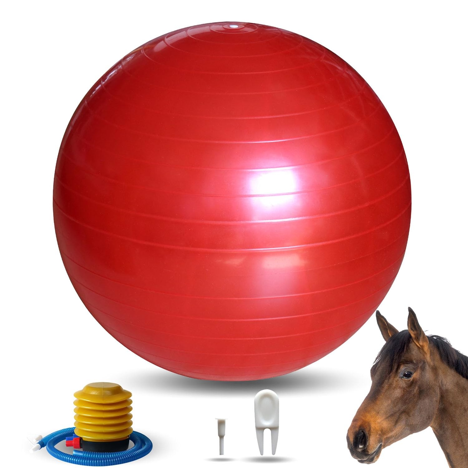 RideFound 17-Inch Horse Balls Mega Equine Ball for Play Training 17-Inch, Red