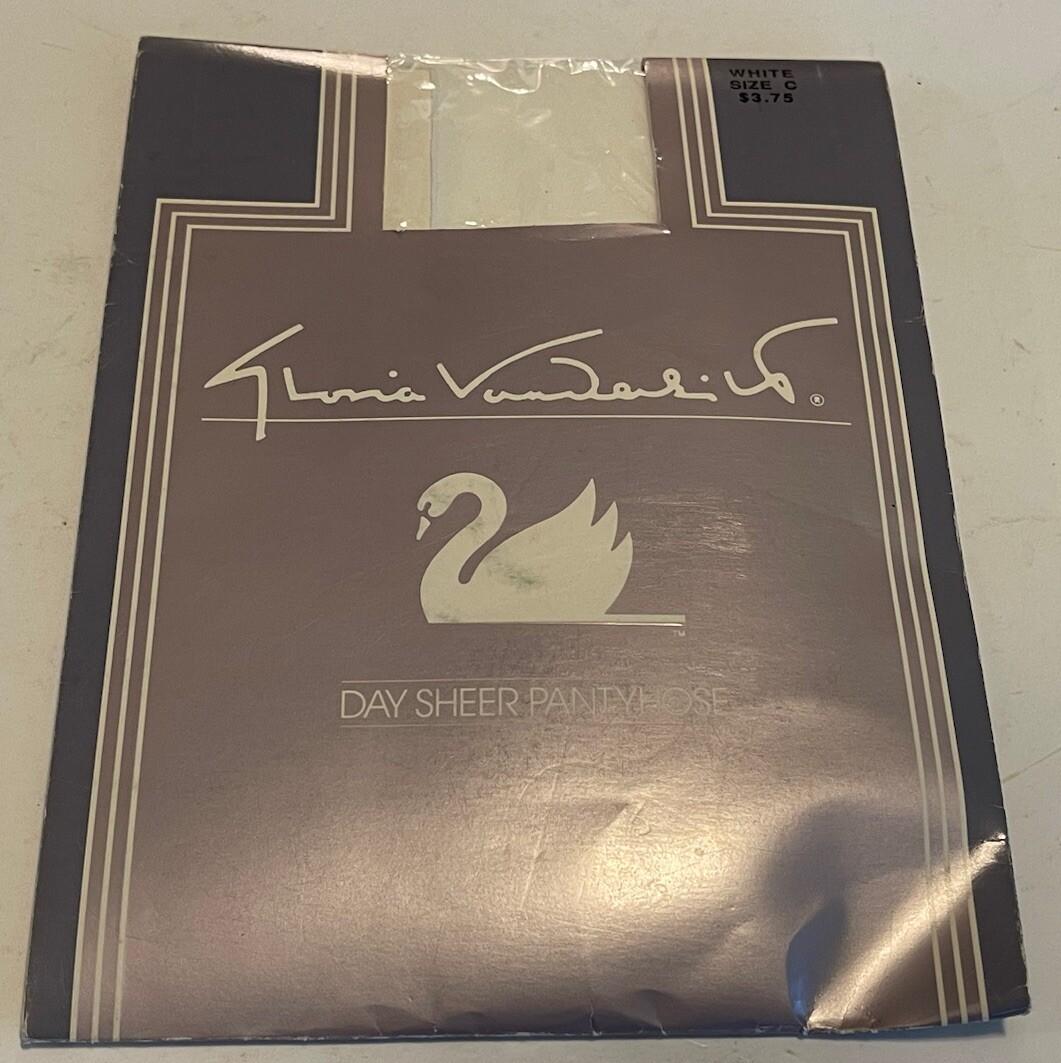 Vintage NOS Gloria Vanderbilt WHITE Day Sheer Pantyhose Size C