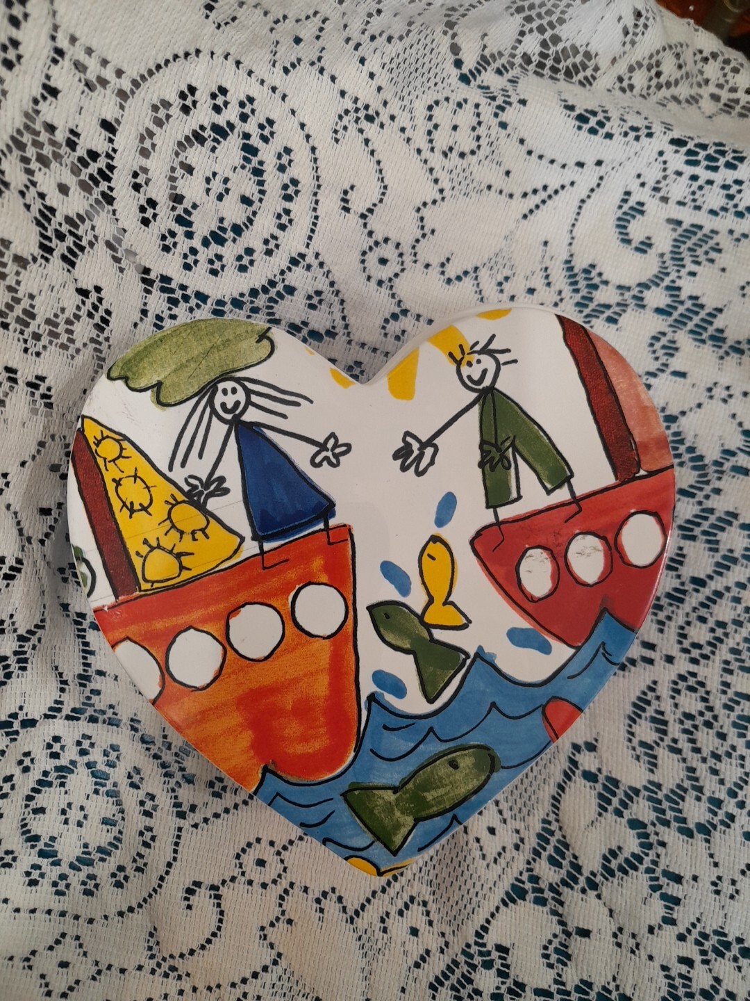 Ciao Italya By Bellini Handpainted Heart Trinket Box