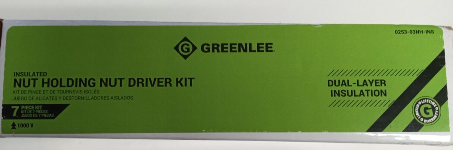 GREENLEE 0253-03NH-INS 13473 7PC NUT DRIVER INSULATED SET NH 6"