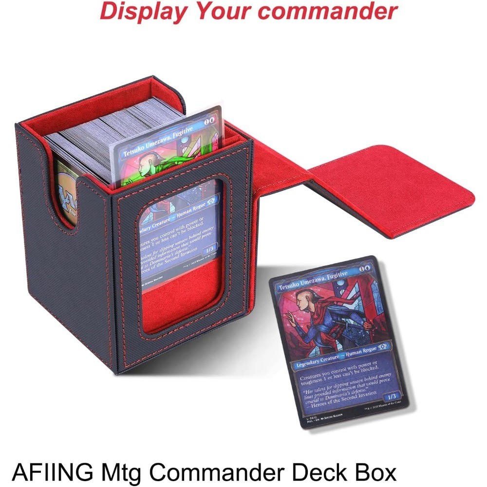 MTG Deck Box for Commander Display,Card Deck Box Fits 100 Double Sleeved Cards,