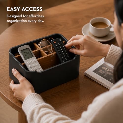 Remote Control Holder, Desk Organizer with Removable 1 Pack BLACK