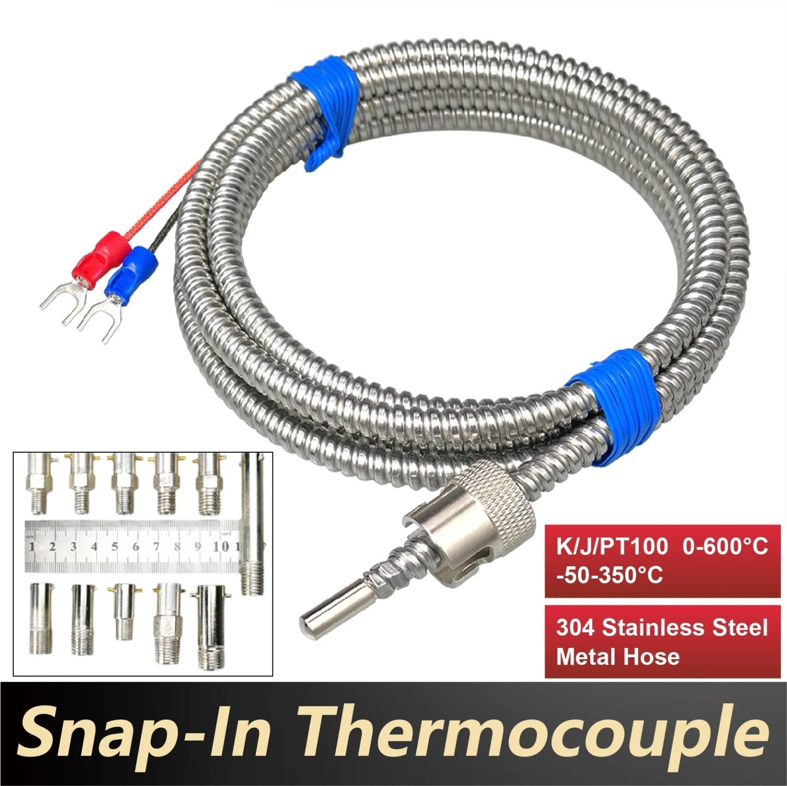 Bayonet Thermocouple Sensor K/J Stainless Steel Hose Probe Injection Molding