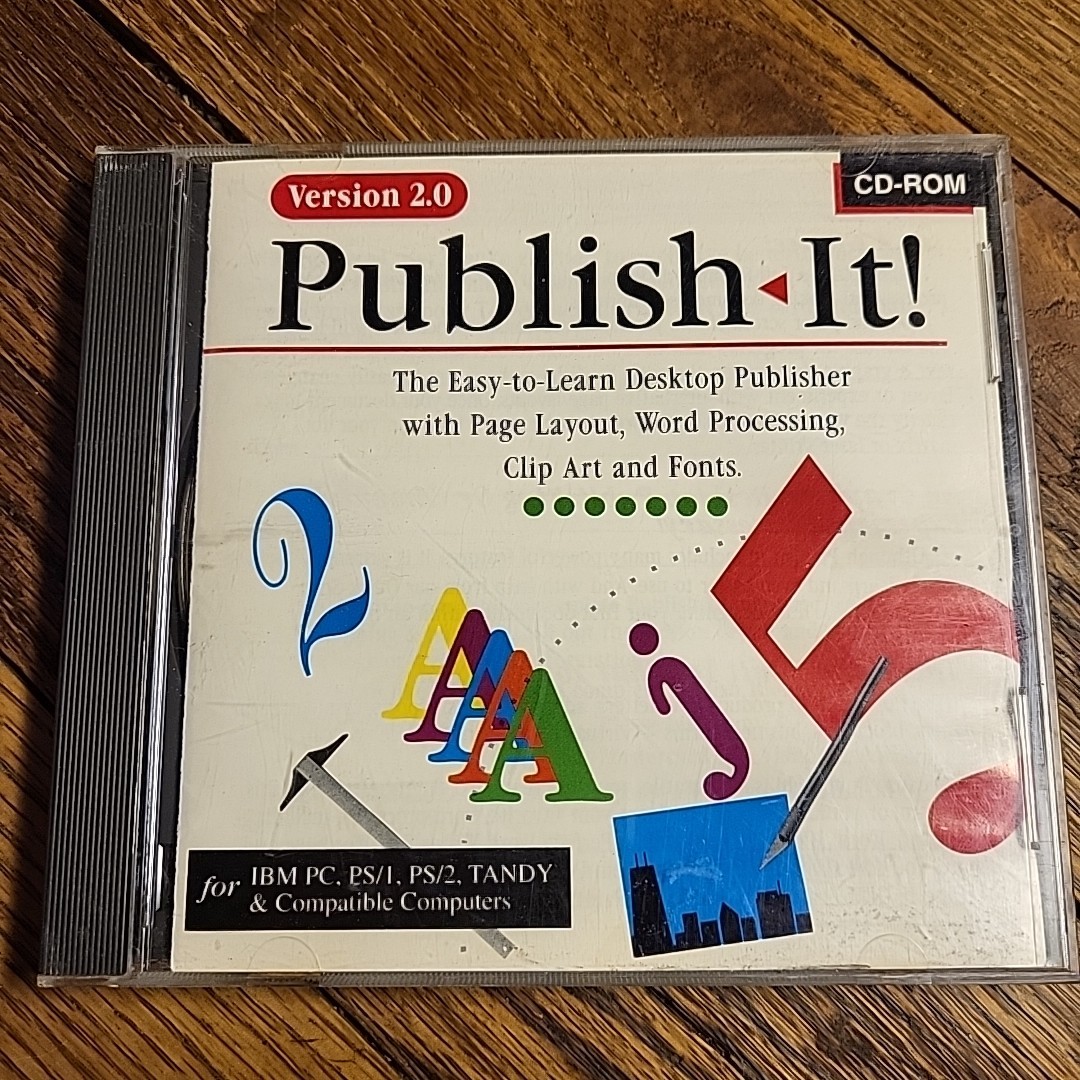 Publish It 2.0 PC CD-ROM IBM PS/1 PS/2 TANDY 1992