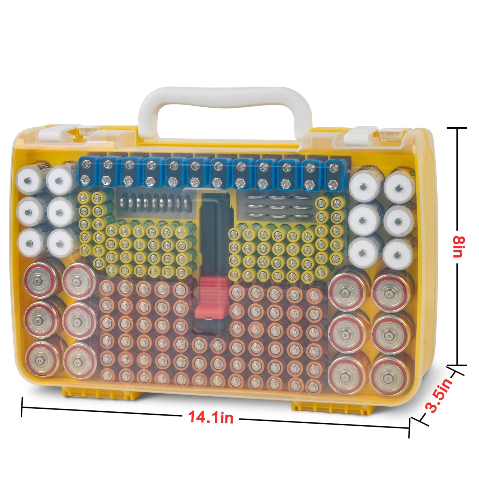 Battery Organizer Storage Holder Case with Double-Sided, Garage Box with Test...