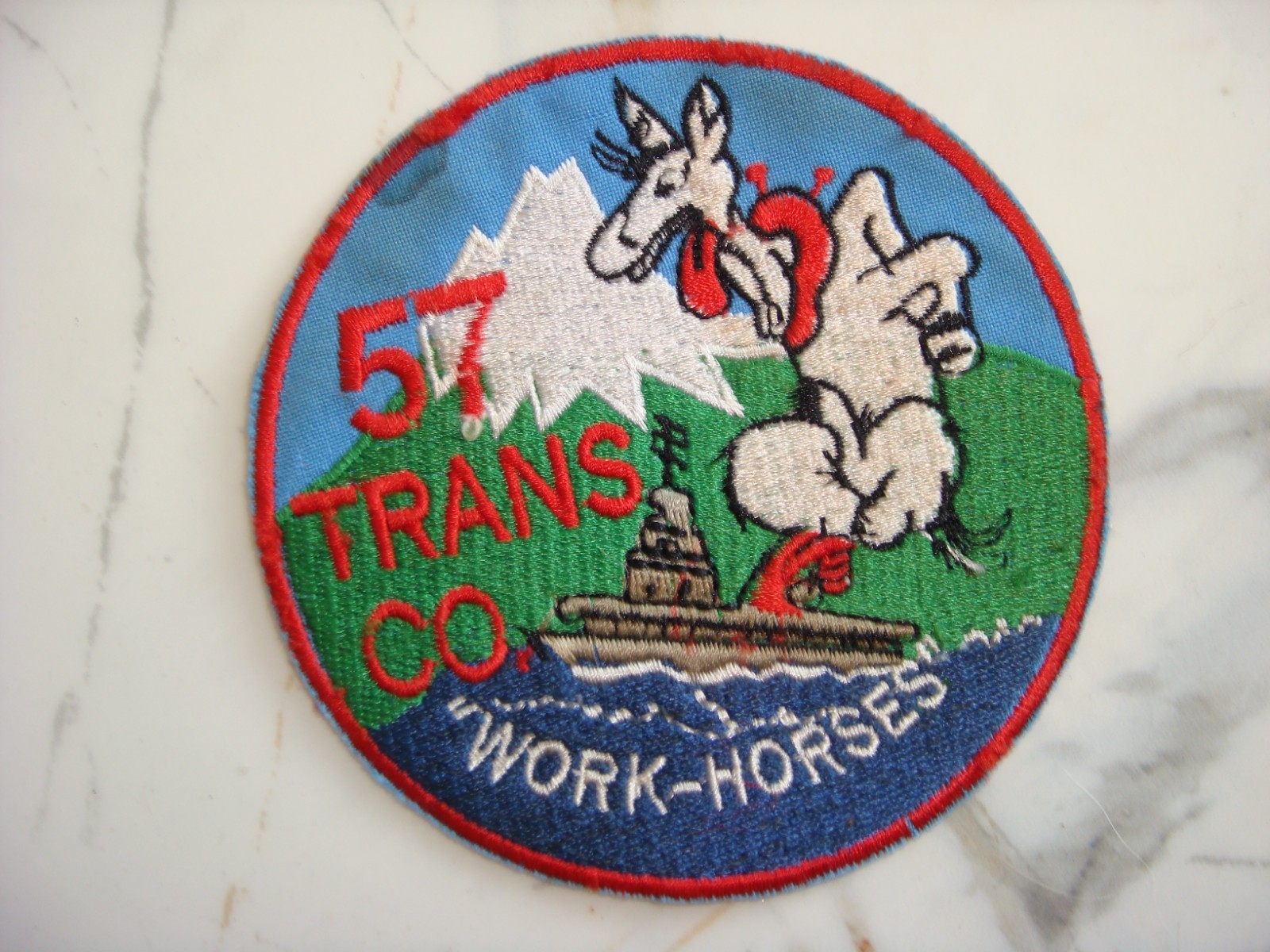 US 57th TRANSPORTATION COMPANY " WORKHORSES ", VIETNAM WAR PATCH