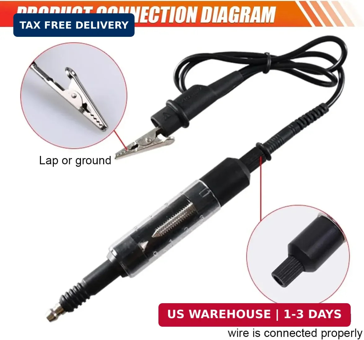 Car Spark Plug Tester Tool, Adjustable Spark Plug Diagnostic Tool with Cable, Au