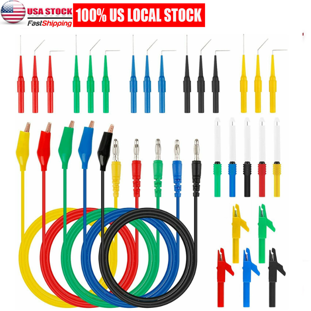 30x Automotive Back Probe Kit Identified Probe Tool Multimeter Test Leads Wire