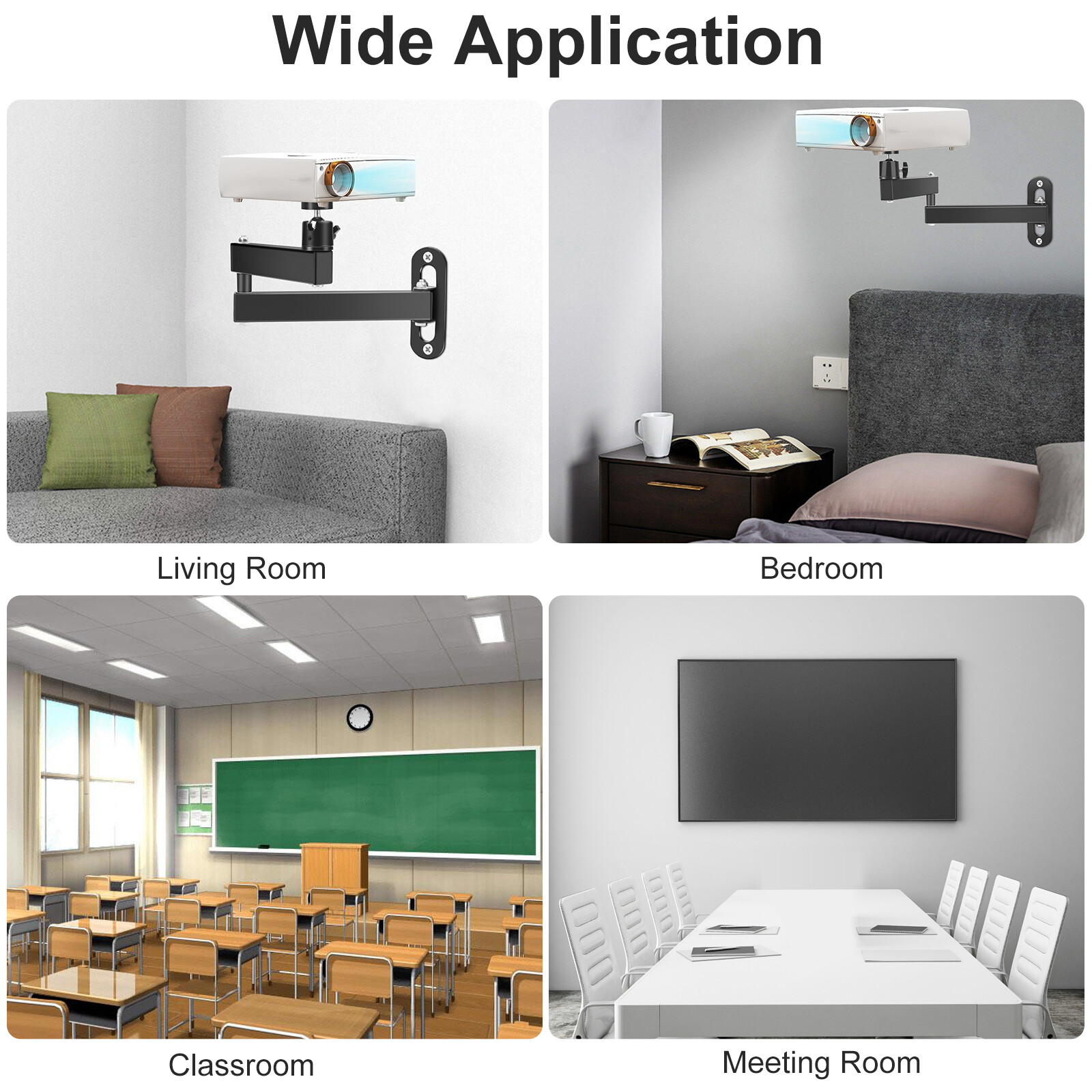 Universal Projector Ceiling Wall Mount 360° Rotation Foldable Projector Holder