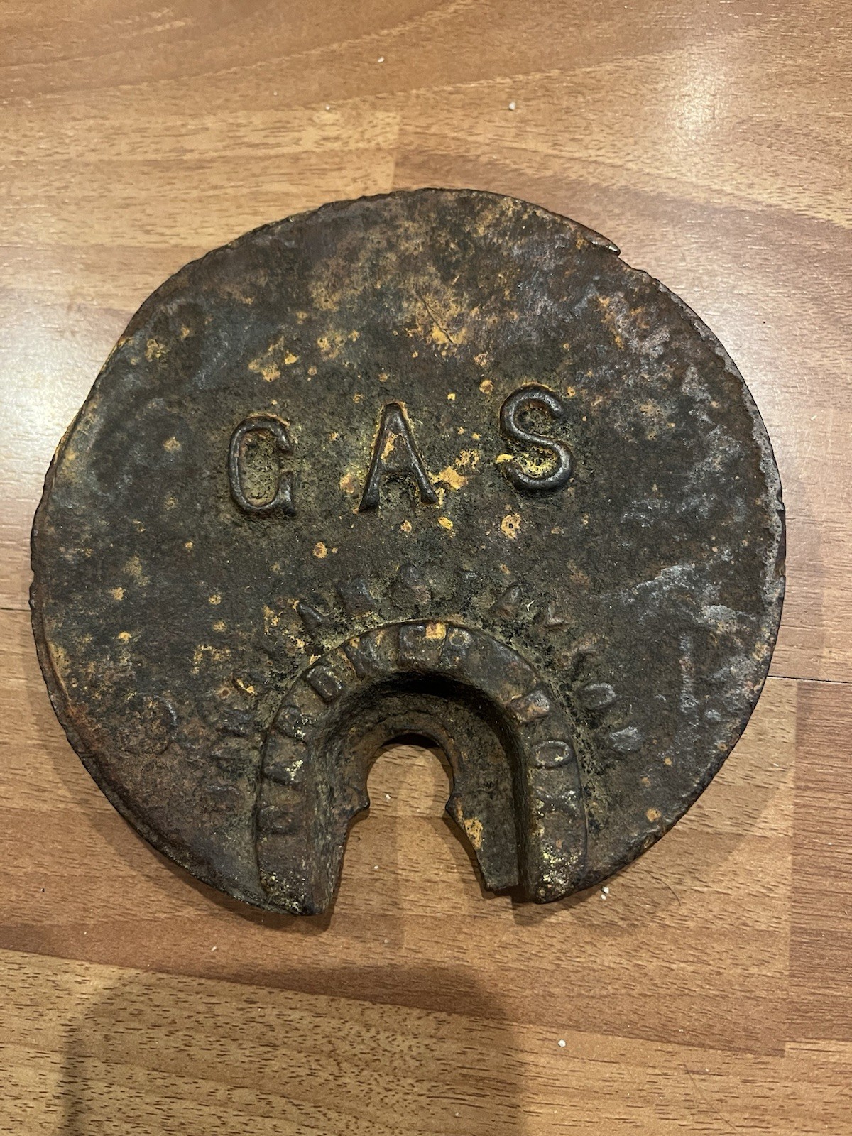 Bingham & Taylor 5 3/4” Cast Iron Street Gas Cover Antique Yard Art