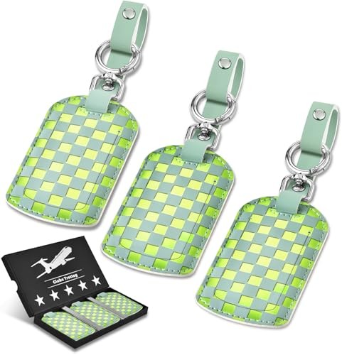 Luggage Tags for Suitcases Travel Accessories: Leather Luggage Tag 3 Mint Green