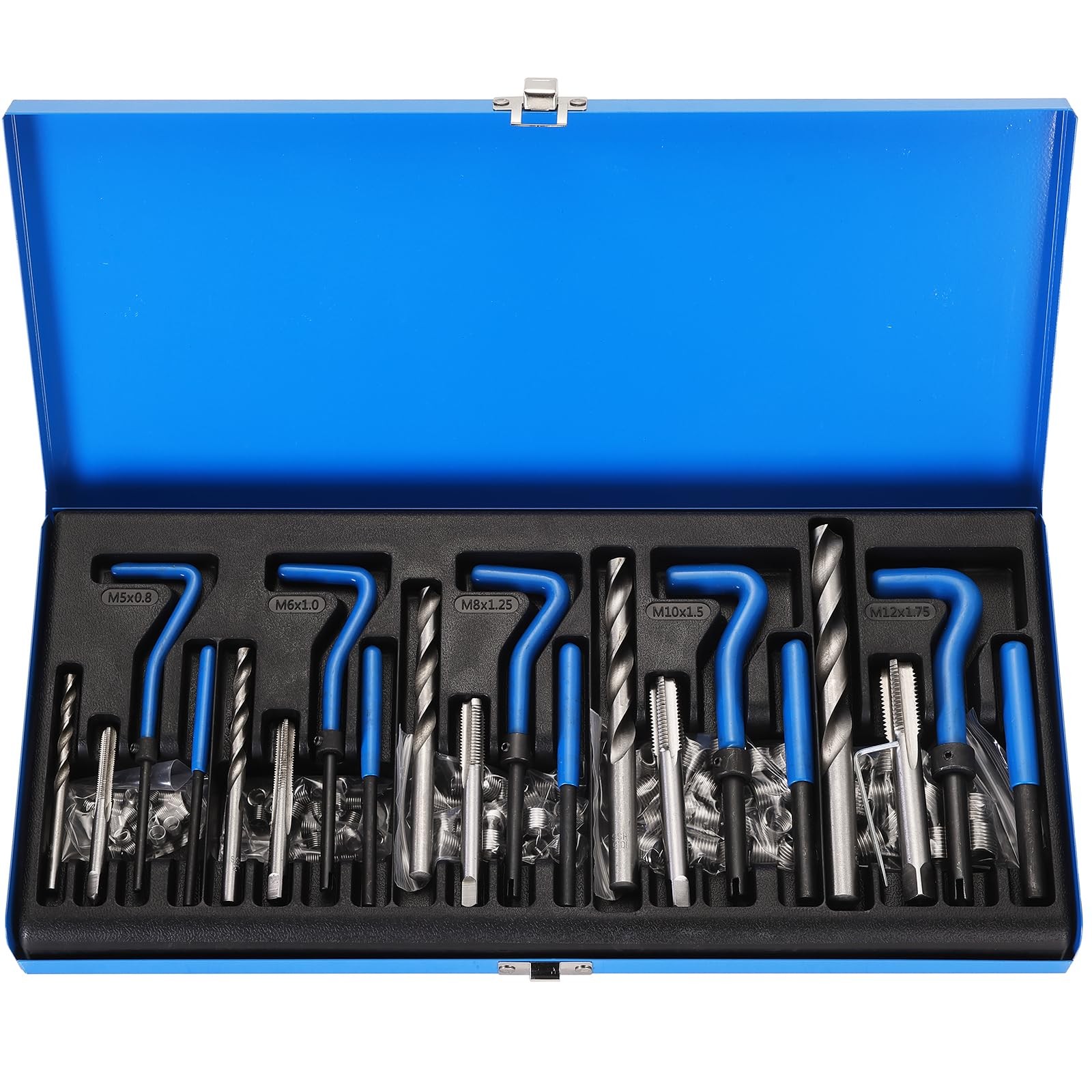 131-Piece Metric Helicoil Thread Repair Kit | 131pc Thread Repair Kit HSS Dri...