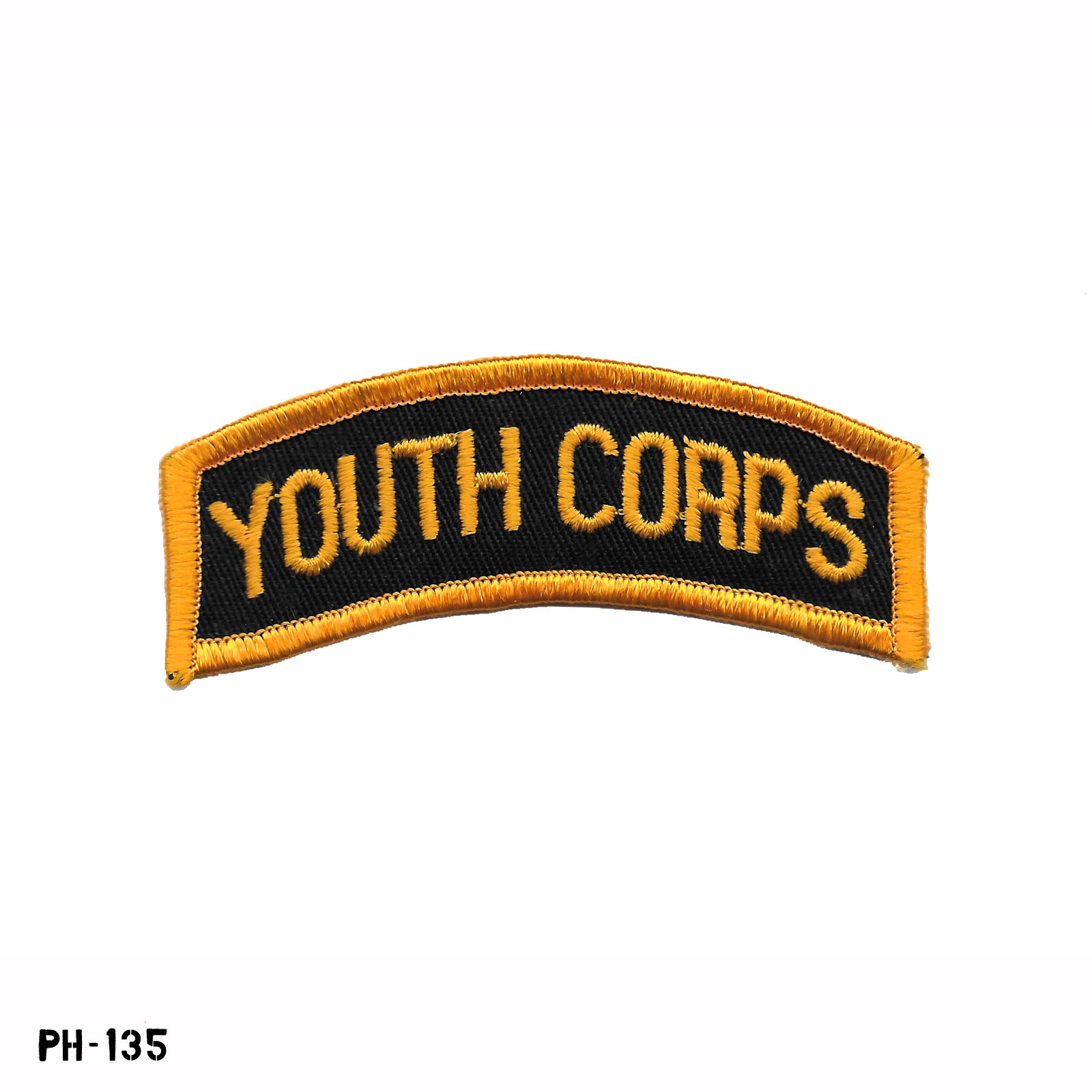 "YOUTH CORPS" Rocker Patch ~ Black & Golden Yellow ~ NOS Gemsco USA