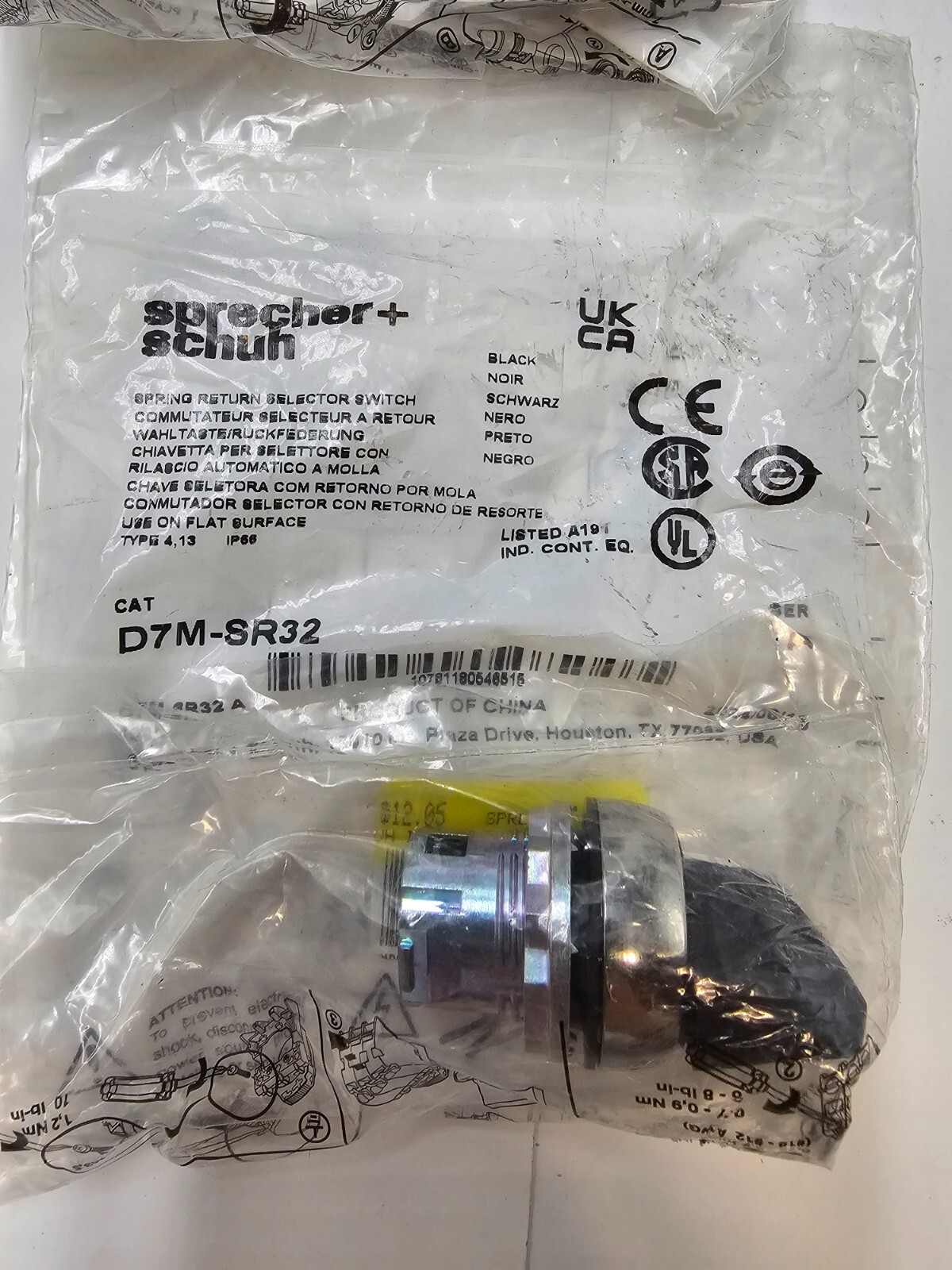 Sprecher Schuh Genuine Non-Illuminated Selector Switch 3 Position D7M-SR32