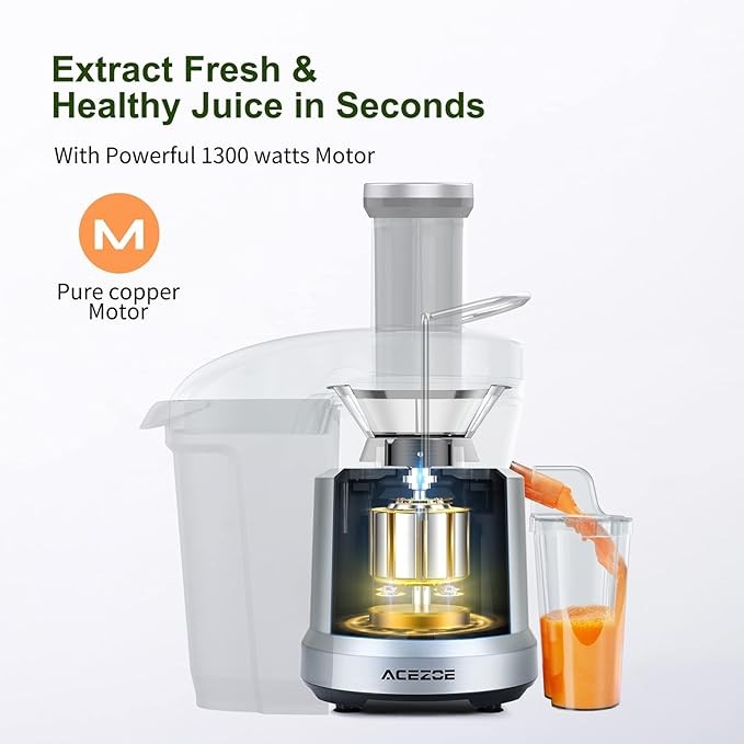 ACEZOE Juicer Machines 1300W Vegetable Fruit Power Extractor - Scratch & Dent