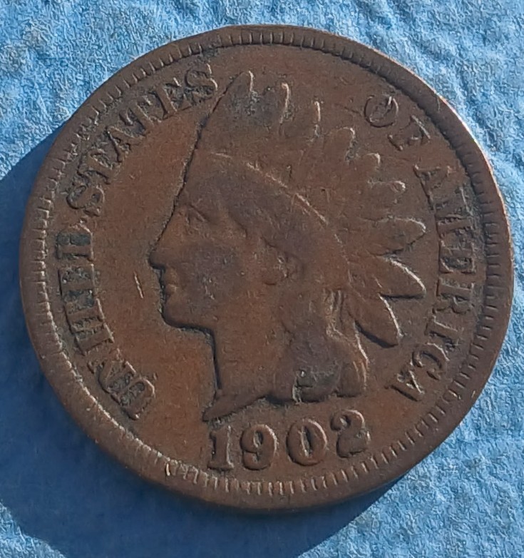 1902 Circulated Indian Head Cent Penny, Free Shipping.
