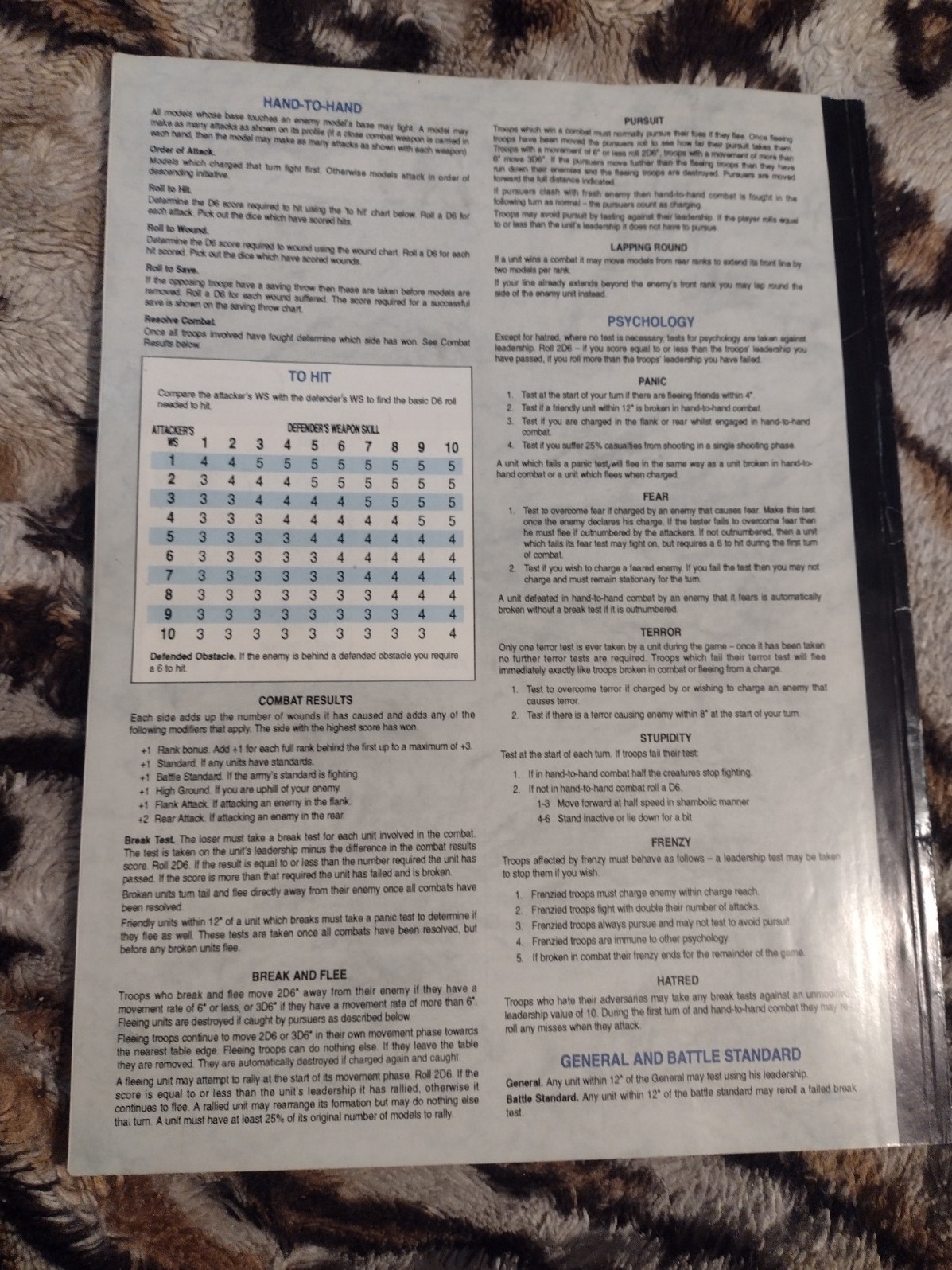 Warhammer RPG rulebook soft cover 1992 edition