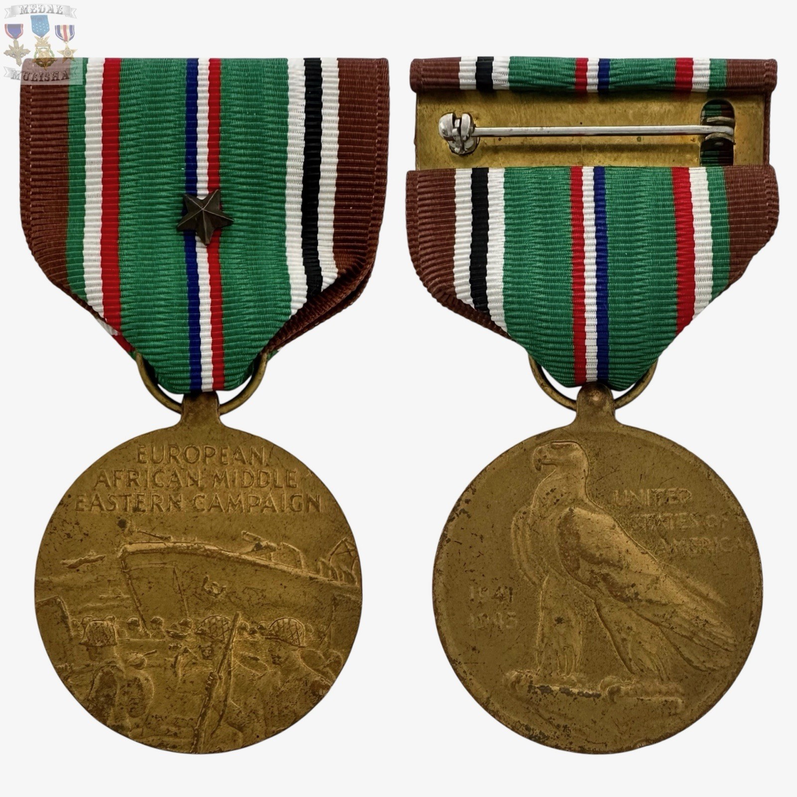 WW2 NAVY USMC EUROPEAN AFRICAN MIDDLE EASTERN CAMPAIGN MEDAL 1 BATTLE STAR