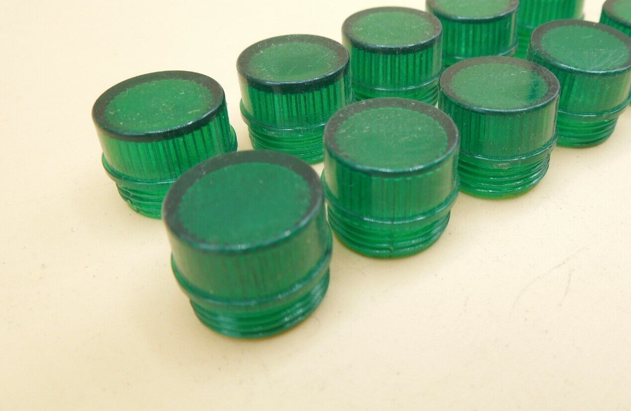 Panel Mount Incandescent Indication Signal Pilot Light Green Cover (Lot of 8)