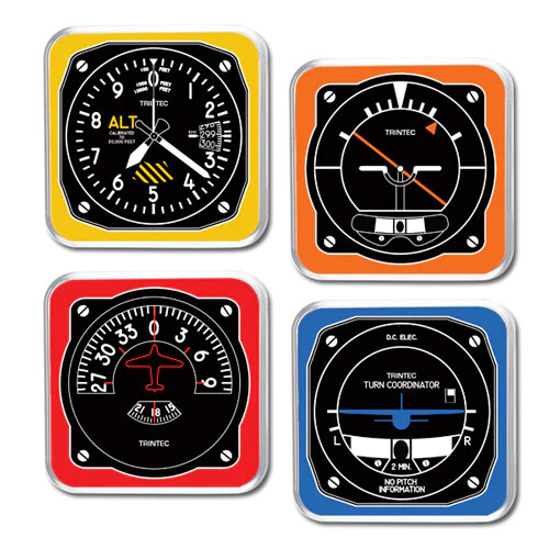 Retro 4-Piece Square Acrylic Coaster Set - Model 1949-R
