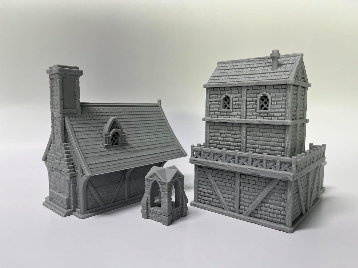 Medieval Miniature Building Terrain Set Compatible with Tabletop RPG War Games