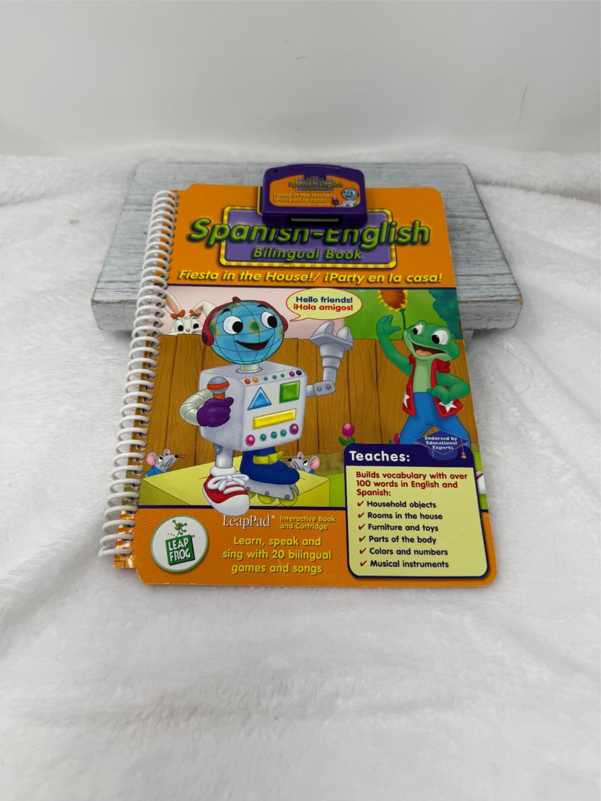 Leap Frog LeapPad Bilingual FIESTA IN THE HOUSE!  Book & Cartridge