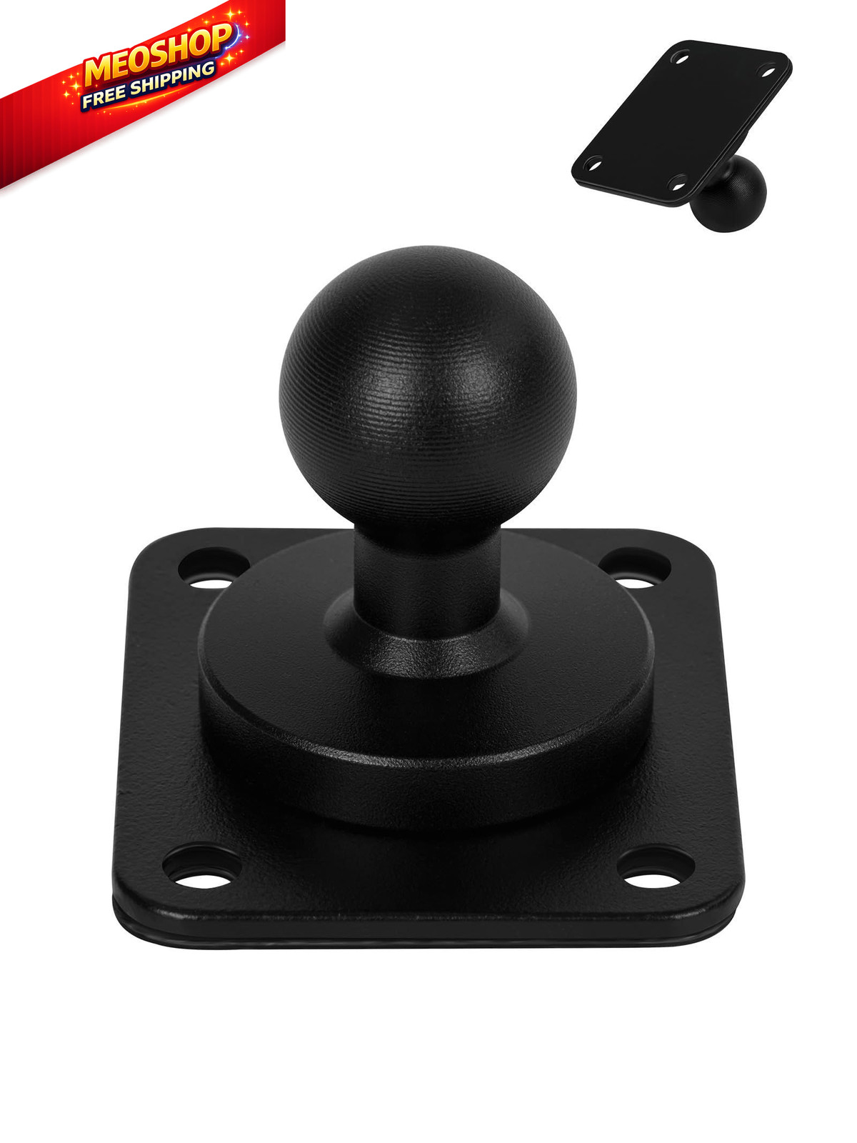 NILKATSS Metal 4-Hole AMPS Base Mount with 20mm (0.787") Ball - 4 Holes Black
