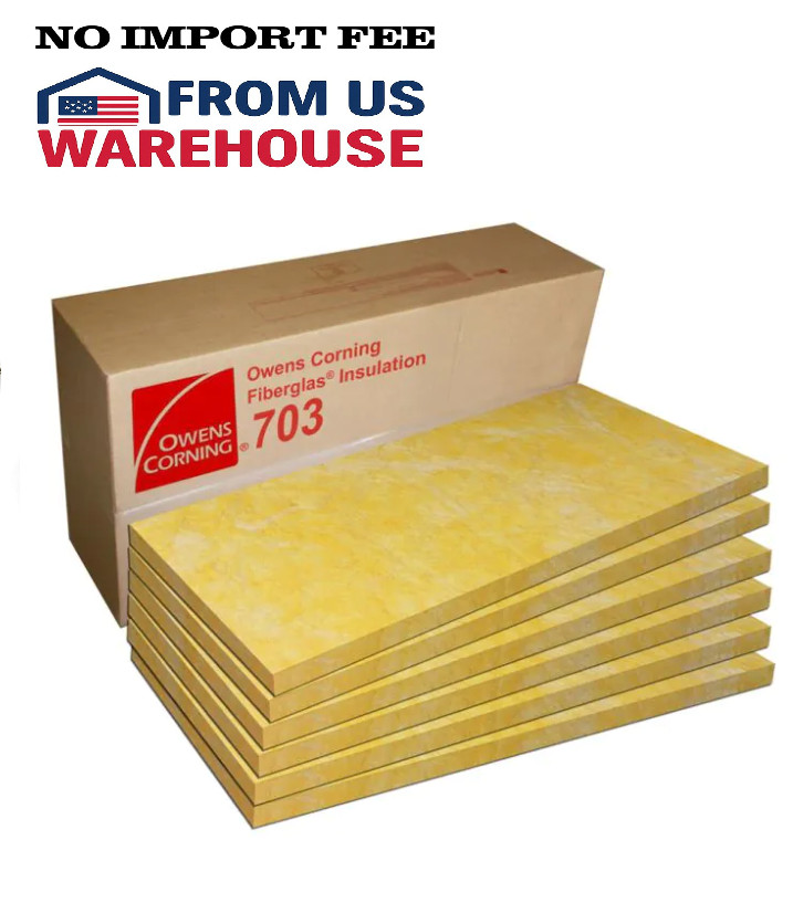 OWENS CORNING 703 rigid fiberglass 4'x2' panels 2" inch thick 6pk