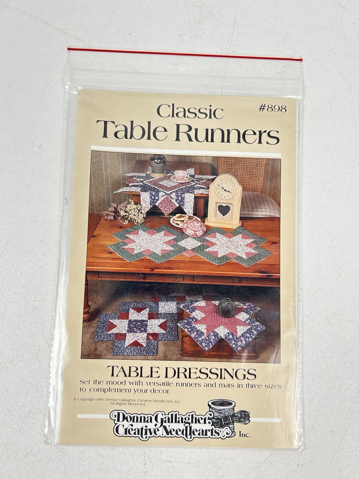 Vtg Rare Donna Gallagher Creative Needle CLASSIC TABLE RUNNERS Quilt pattern