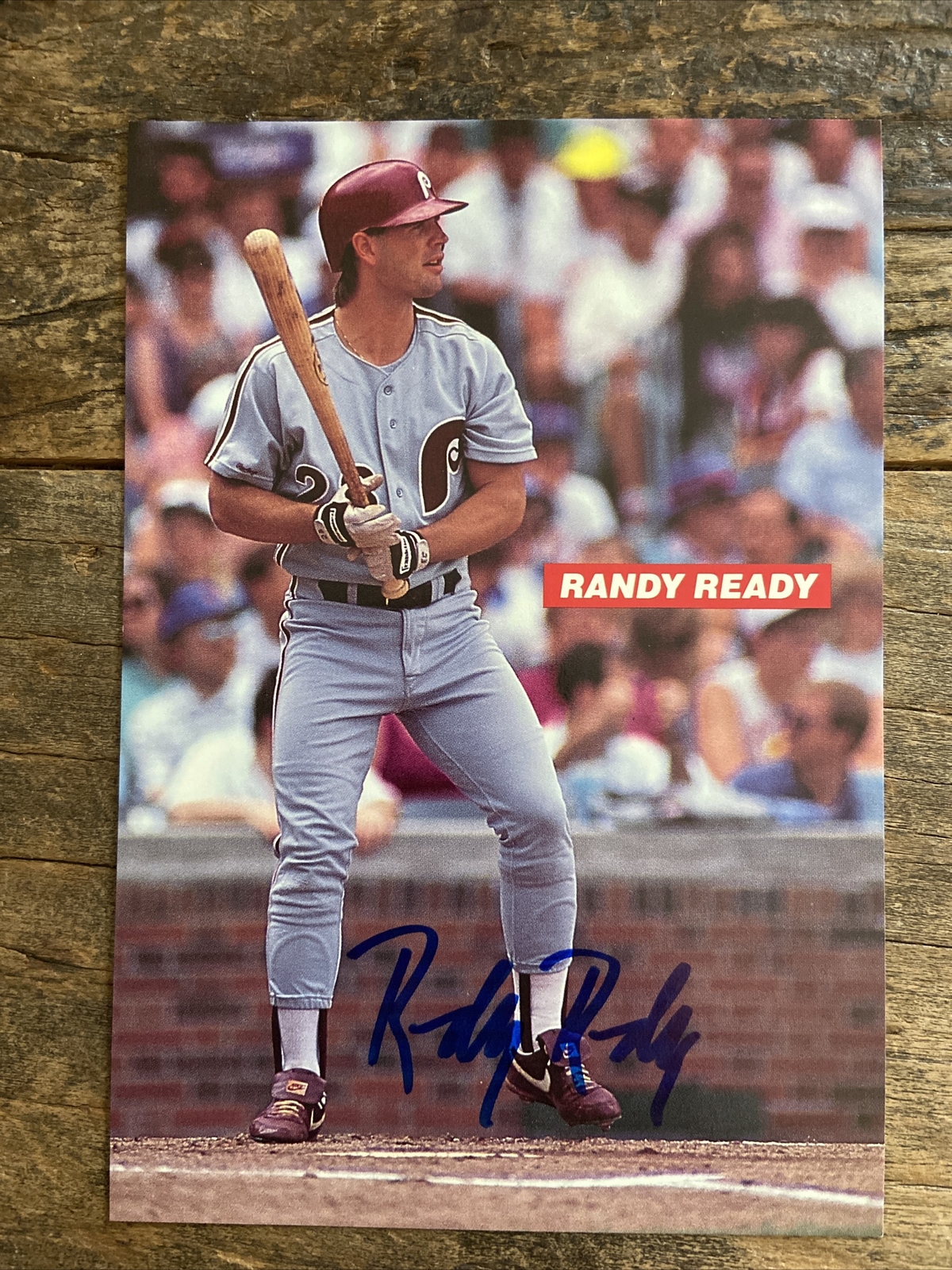 Lot Of 2 Randy Ready Autographed 4x6 Card Phillies 1991. You Will Get 2 Cards