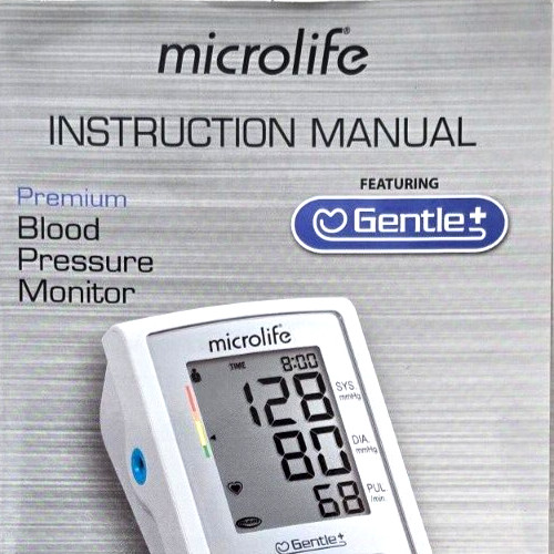 Microlife Blood Pressure Instruction Manual & Quick Start Guide (Manuals Only)