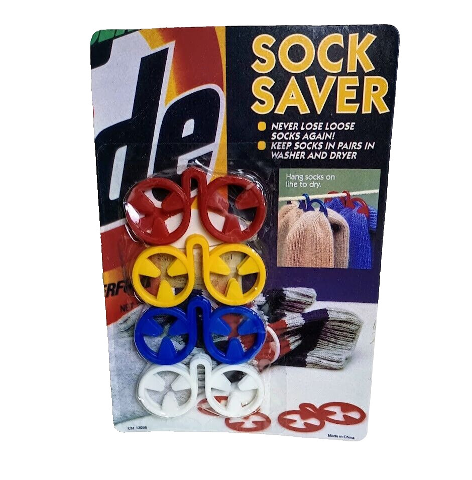 Vintage Sock Saver Laundry Organizers Sorters Rings Sock Clips Sock Hangers NOS