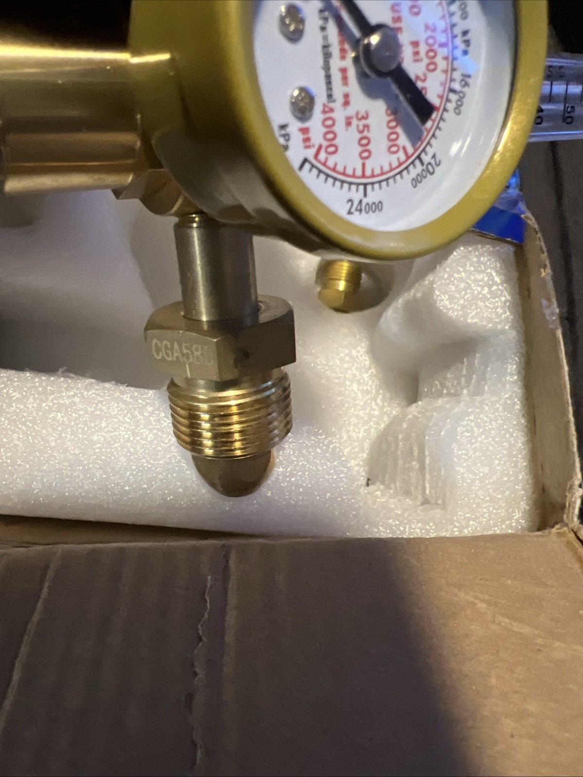 REG RX193D Single Flowmeter Argon Regulator CGA 580, 5/8"