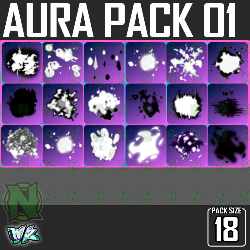 Roblox World Zero WZ - 18 PACK - AURA PACK 01 - BLACK/WHITE AURA