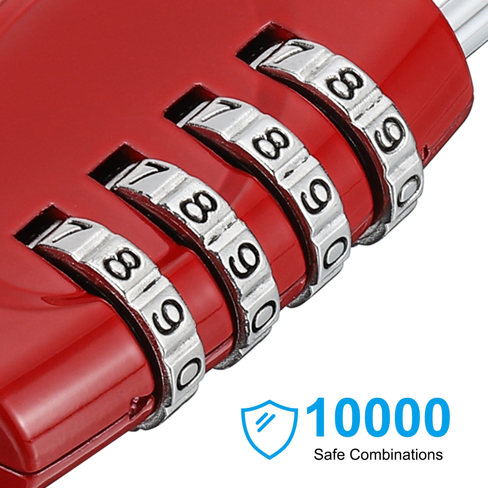 Combination Lock, 4 Digit Outdoor Padlock Waterproof Locker Lock, Red