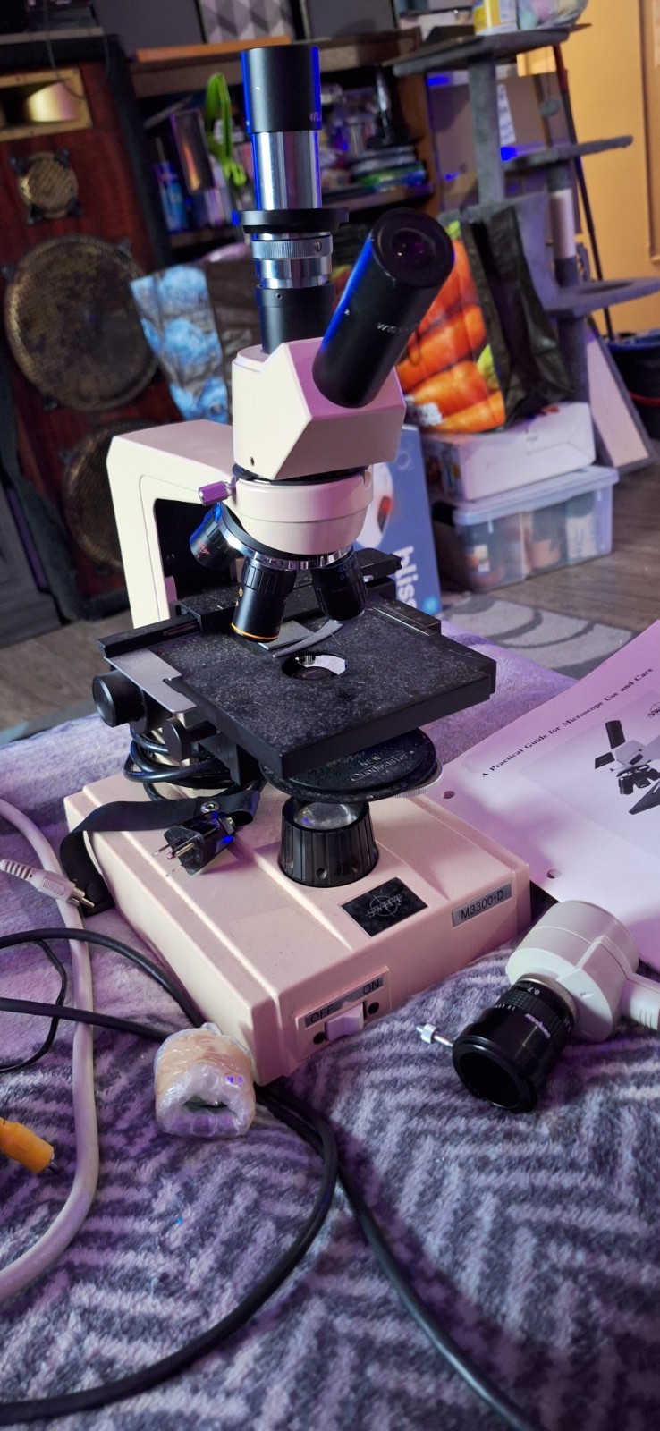 SWIFT M3300-D MICROSCOPE WITH 4X 10X 40X and 100X OBJECTIVES