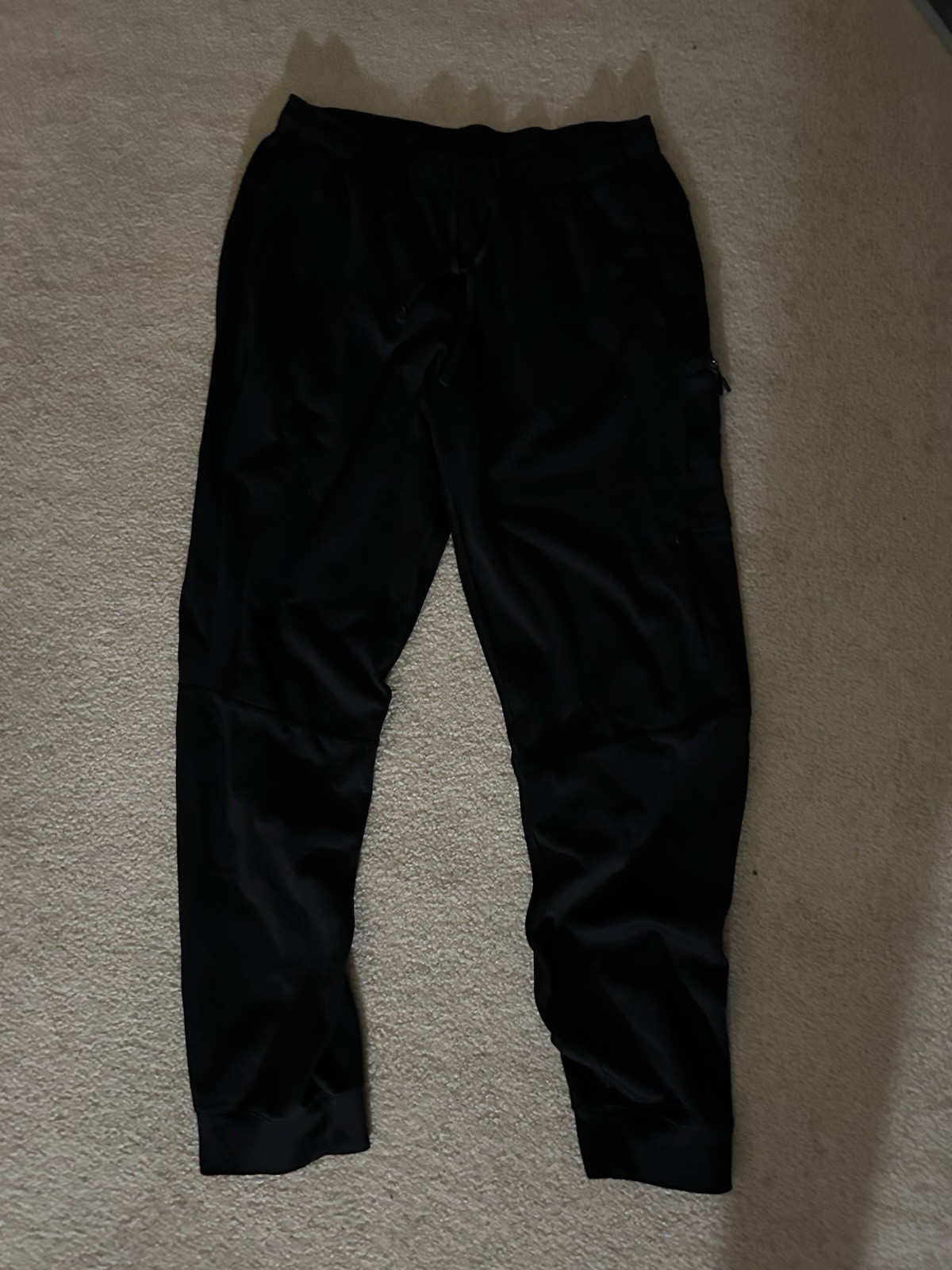 Black Athletic Jogger Pants with zipper shut side pocket